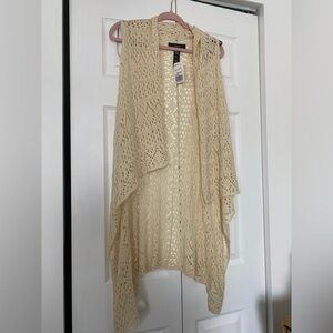 Forever 21 Cream Open-Knit Sweater